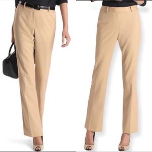 NWT BROOKS BROTHERS Plain-Front Caroline Fit Gabardine Trousers Khaki Tan Size 4